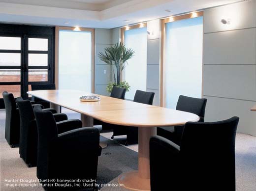 Duette® Honeycomb Shades in the Conference Room