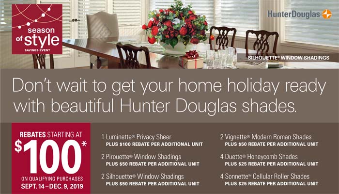New Rebates From Hunter Douglas