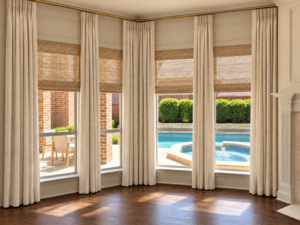layered modern window treatment