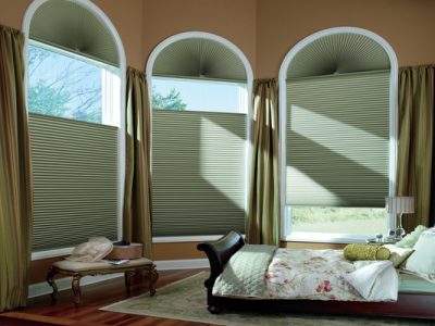 Duette Blackout Honeycomb Shades in Bedroom
